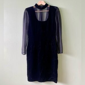 Vintage black velvet cocktail dress